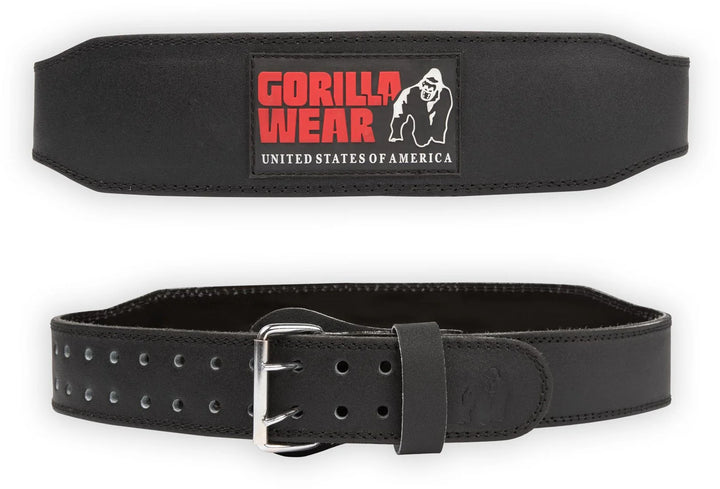 Gorilla Wear 4 Inch Padded Leather Lifting Belt - Black/Red