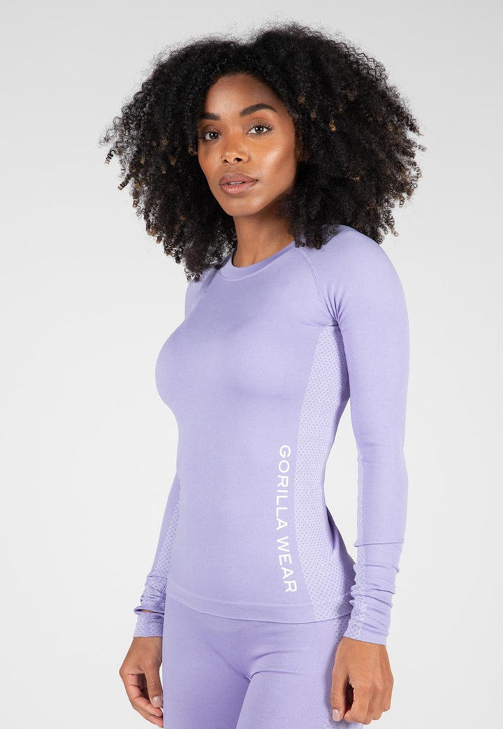 Selah Seamless Long Sleeve - Lilac| Gorilla Wear