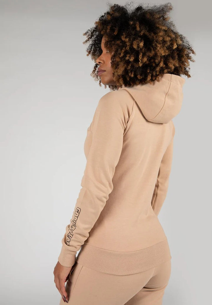 Marion Zipped Hoodie - Beige| Gorilla Wear