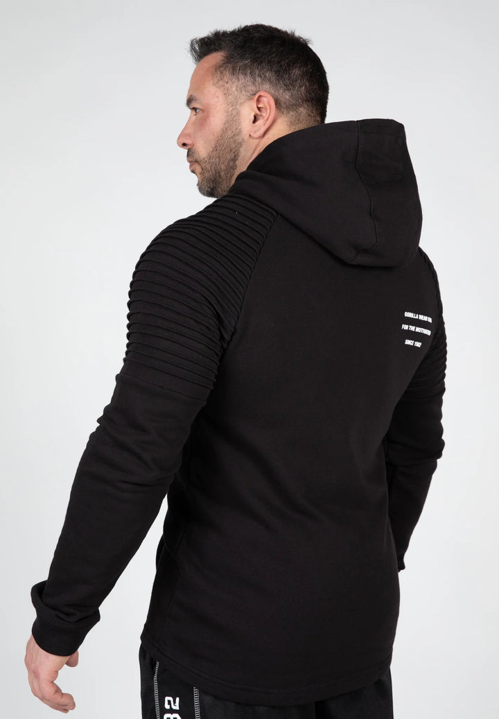 Delta Zipped Hoodie - Black