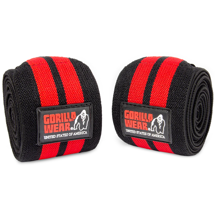 Knee Wraps - 2m - Black/Red