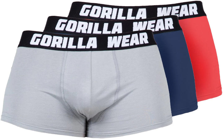 Gorilla Wear Boxershorts 3-Pack - Gray/Navy/Red